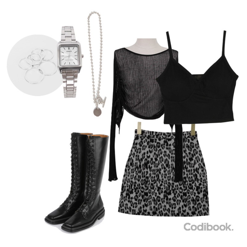 biznshoe Basic ring set,biznshoe CASIO LTP-V007D * 여성용,binary01 시스루 루민 셔링니트등을 매치한 코디