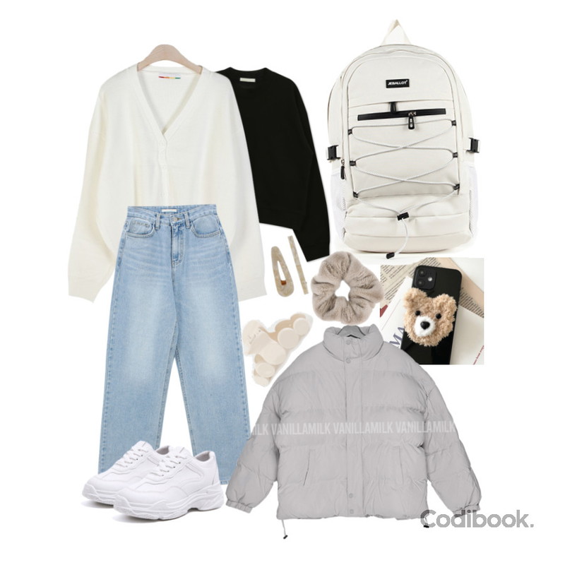 Cats Onepiece 여성키높이운동화 5cm,BULLANG GIRL YB엑스라인 백팩,somedayif 서클 믹스 헤어핀등을 매치한 코디