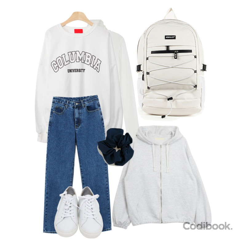 From Beginning Win real cowskin sneakers_H (size : 225,230,235,240,245,250),BULLANG GIRL YB엑스라인 백팩,BANHARU 7컬러 트렌디 헤어밴드등을 매치한 코디