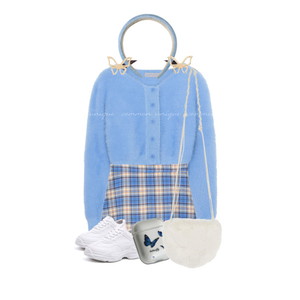 Ootddaily,Skirt,Streetfashion,Simple,Romanticvintage,Datelook,Highteen,Spring,Cute,Blue,하이틴,데일리,로맨틱,빈티지,스커트,데이트룩,봄,큐티 코디
