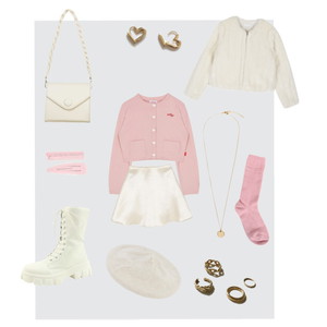 Daily,Daillylook,Basic,Skirt,Fur,Pink,Pink&white,Spring 코디