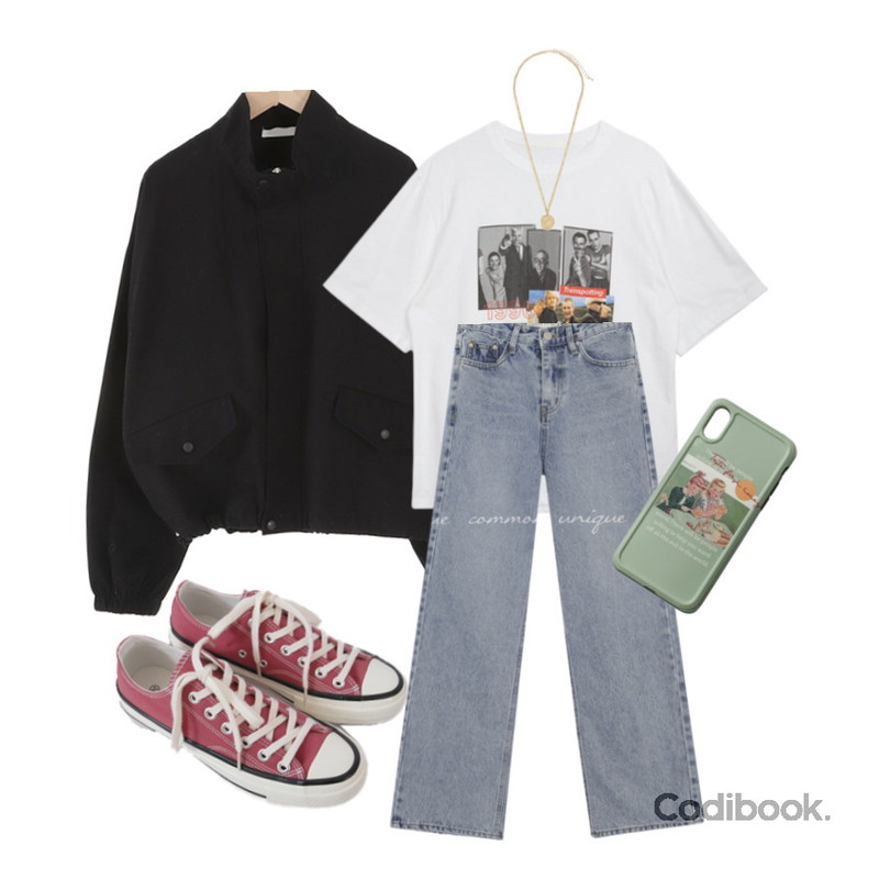 AFTERMONDAY basic casual color sneakers (10colors),owler market 빈티지 그림 일러스트 무광 아이폰케이스,somedayif 브린 팬던트 체인 네크리스등을 매치한 코디