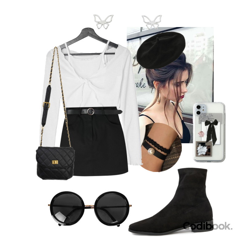 biznshoe Round frame sunglass,Zemma World Zem No.65 (bracelet set),MIXXMIX 데이렌 벨트 스커트등을 매치한 코디