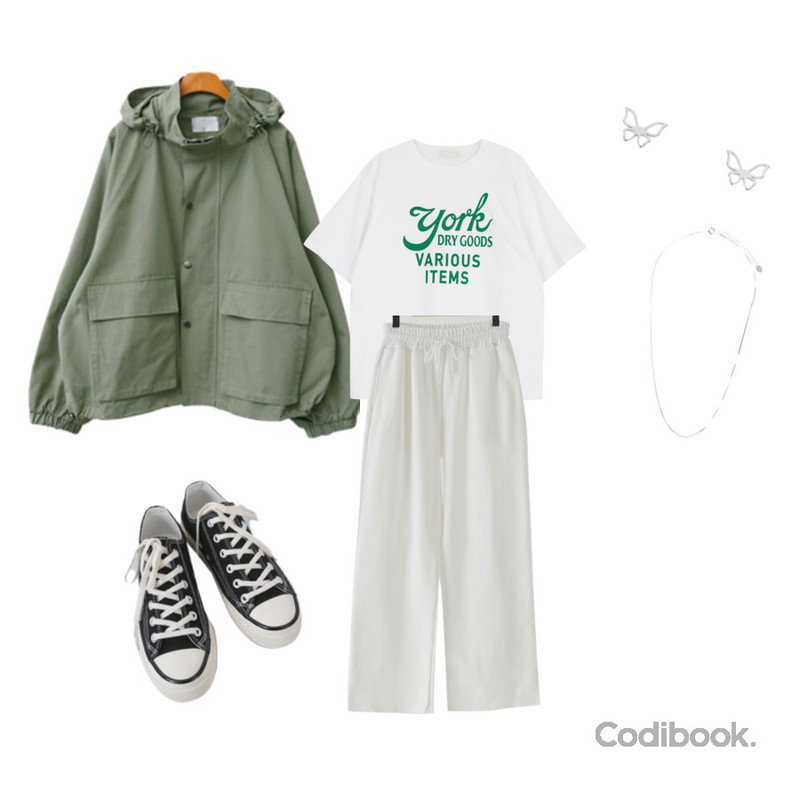 AFTERMONDAY basic casual color sneakers (10colors),somedayif 모던 버터플라이 이어링,From Beginning 트레져 코튼밴딩팬츠 (13color)등을 매치한 코디