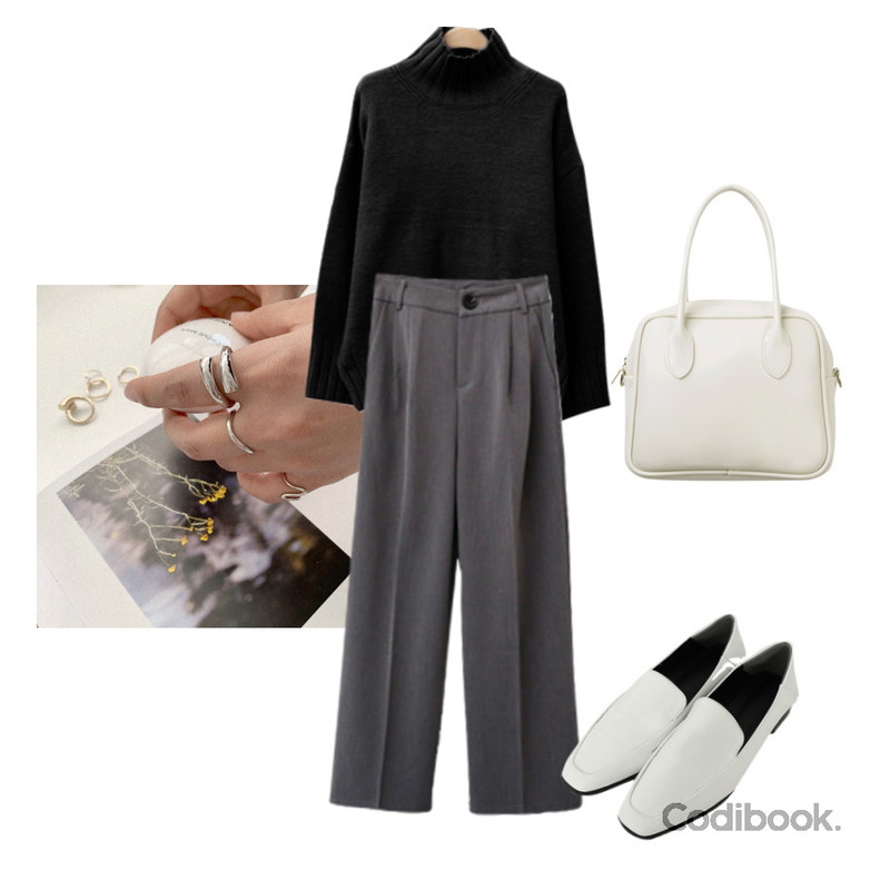 Zemma World Rome-투웨이 로퍼,AWAB (4set)웨이브베리R,ENVYLOOK 체스핀턱슬랙스등을 매치한 코디