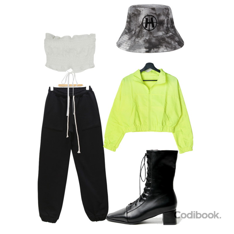 MIXXMIX HIDE Tie Dye Bucket Hat (Black),LOVELY SHOES 린테즈 미들 워커 5cm,somedayif 코르셋 셔링 탱크 탑등을 매치한 코디