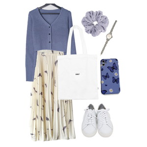 skirt,Cardigan/Vest,sneakers 코디