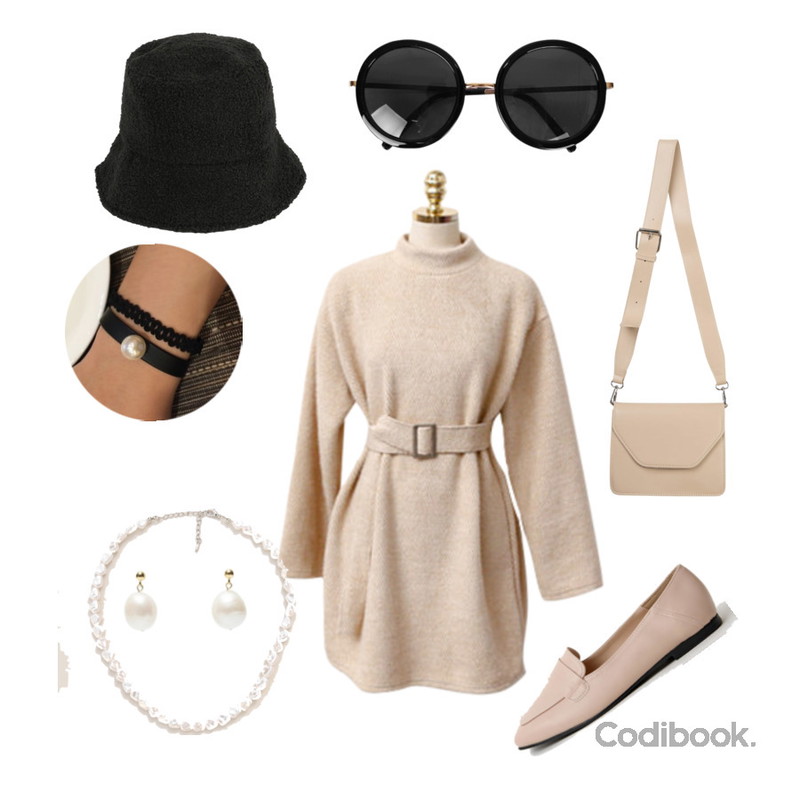 biznshoe Round frame sunglass,Zemma World Zem No.65 (bracelet set),common unique WHITE PEARL NECKLACE등을 매치한 코디