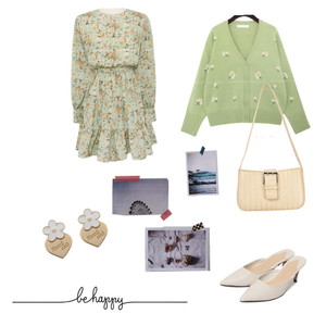 Cute,Mood,Knit,Basic,Longsleeve,Roadtrip,Ootddaily,White&green,woollike 코디