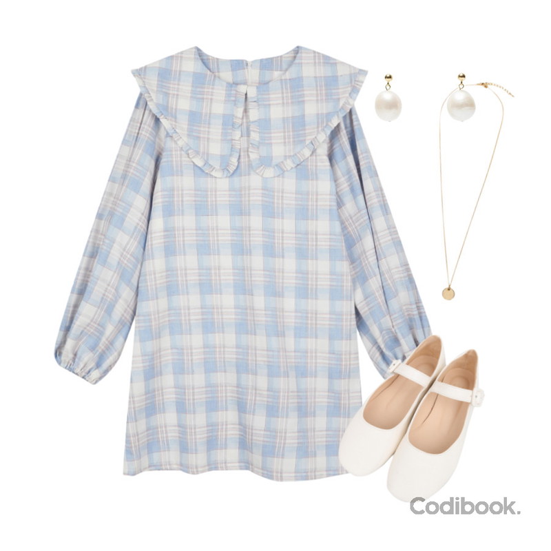 biznshoe Round necklace,BULLANG GIRL 로제버클로퍼,somedayif 엔젤 빅 펄 이어링등을 매치한 코디