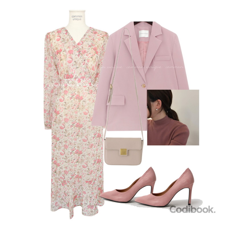 lavenir (silver925) link earring,From Beginning 클래식박스 미니크로스백 (4color),LOVELY SHOES 마엘르 스틸레토 하이힐 9cm등을 매치한 코디