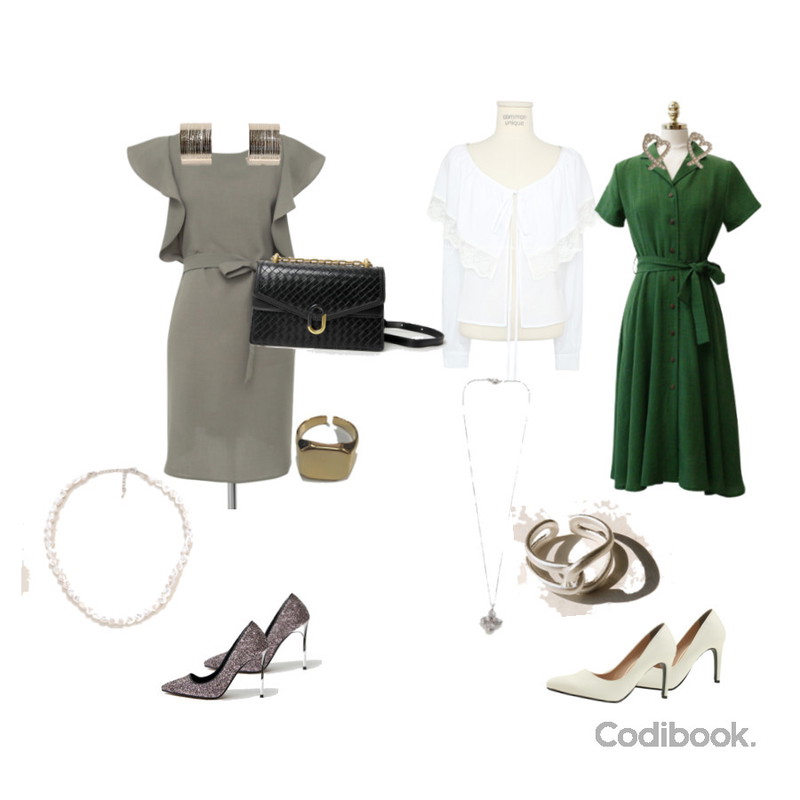 ENVYLOOK 단추에코원피스#5차리오더 #주간베스트,AFTERMONDAY simple square detail ring,common unique KENIS MINIMAL RING EARRING등을 매치한 코디