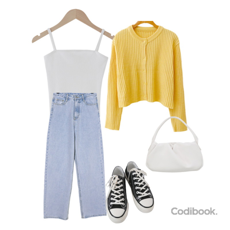 AFTERMONDAY basic casual color sneakers (10colors),ENVYLOOK 라임골지가디건,From Beginning 데일리 크롭골지슬리브리스 (4color)등을 매치한 코디