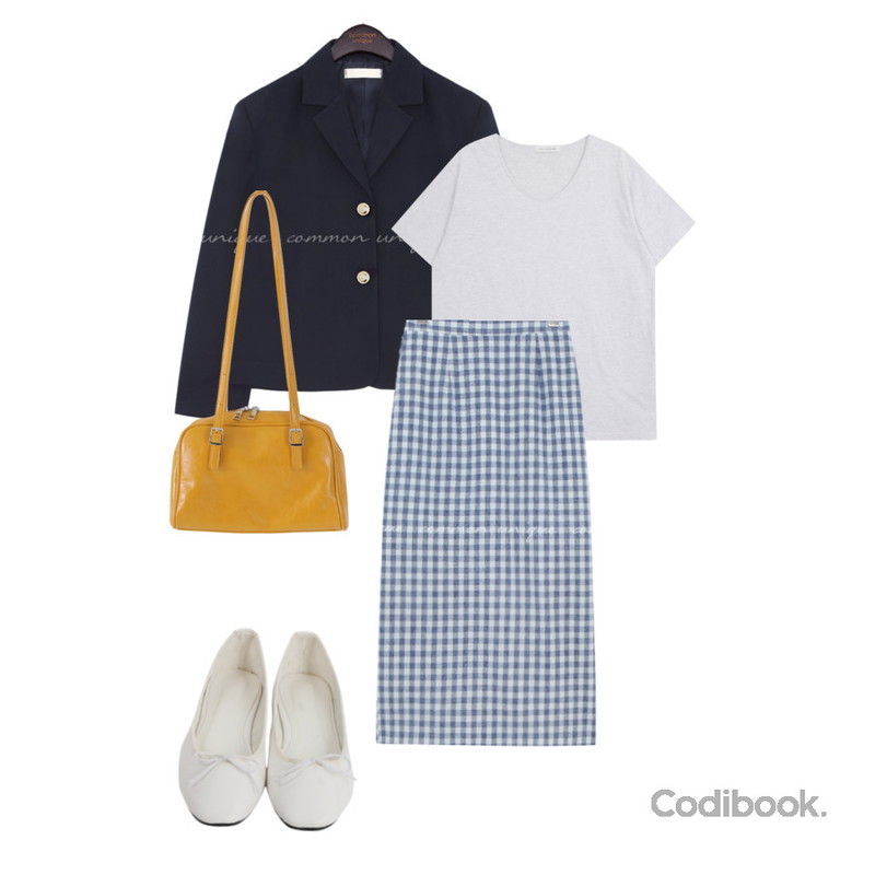 From Beginning Simple ribbon plat shoes_H (14color),common unique HAYS CLASSIC TAILORED JACKET,From Beginning 랜드 미들보스턴숄더백 (3color)등을 매치한 코디