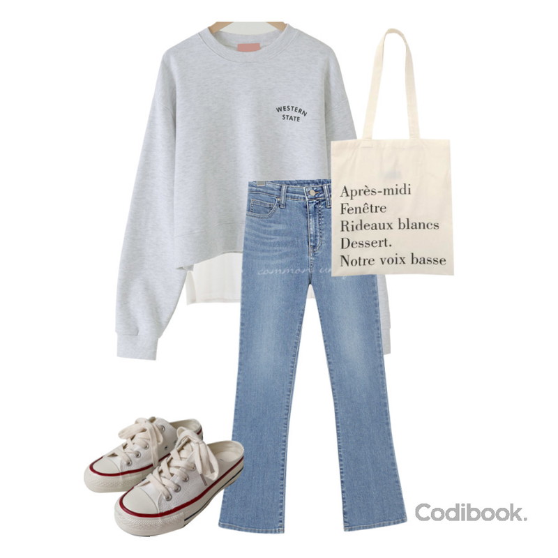 From Beginning Made_acc-009_french cotton bag (size : one),AWAB 센스뮬스니커즈,WONLOG 레이어드 박스 티등을 매치한 코디