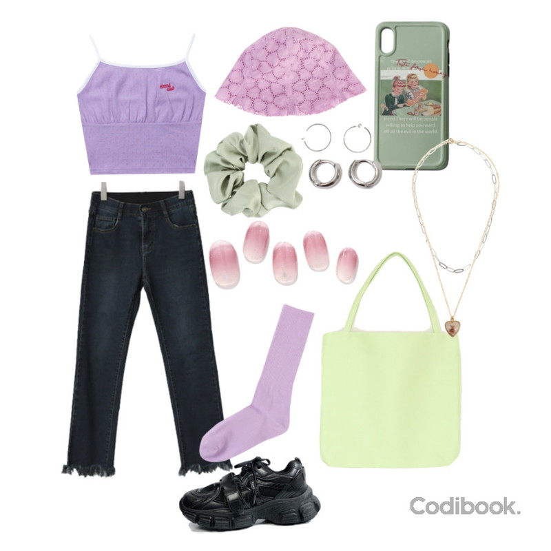 ENVYLOOK 다크소다데님팬츠,AFTERMONDAY vintage twist earrings,From Beginning Simple minimal earring_B (size : one)등을 매치한 코디