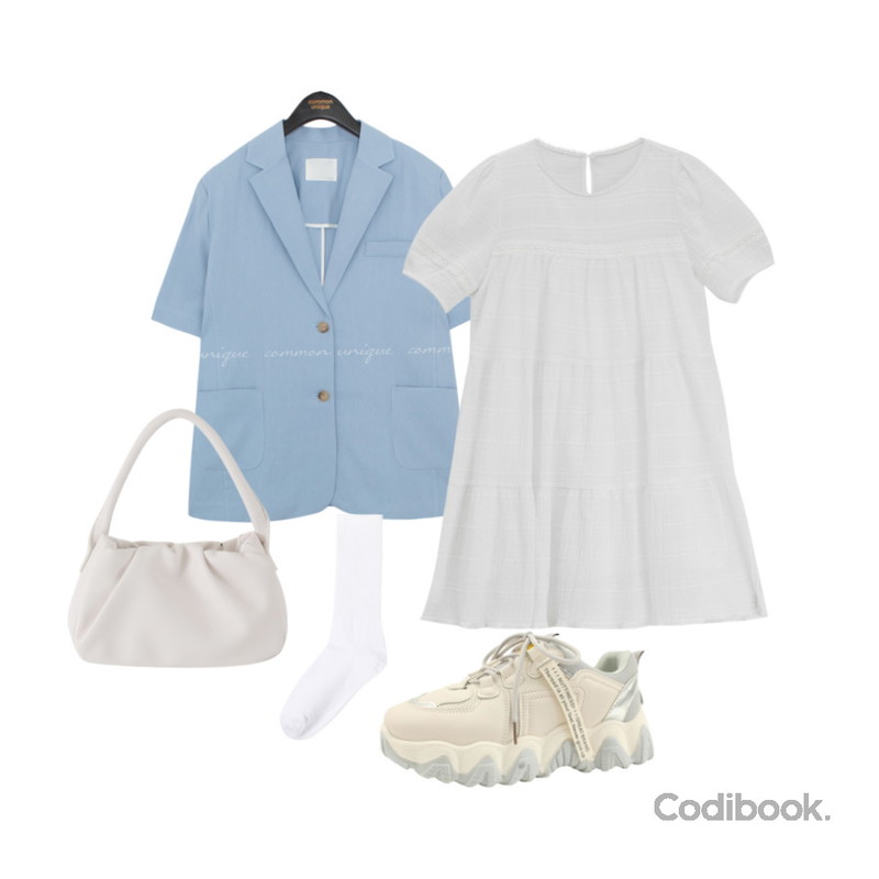 somedayif 스프링 컬러 골지 삭스,From Beginning 바게트 레더미니토트백 (3color),designershoes 매쉬 투톤 플랫폼 스니커즈 그레이등을 매치한 코디