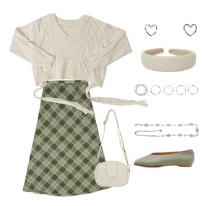 Green,Sage,White,Ivory,White&green,Knit,Spring,Springfashion,Springlook 코디