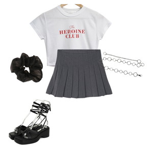 半袖Tシャツ,スカート,サンダル 코디