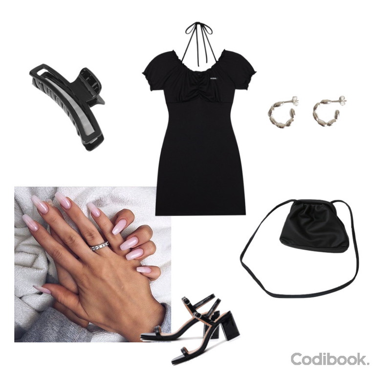 lavenir (silver925) rice earring,ENVYLOOK 보테미니백,ITSHU 1만3천족 판매돌파 슬림한 스트랩 블럭굽 슬링백 샌들힐(3/5/7cm) 7008등을 매치한 코디