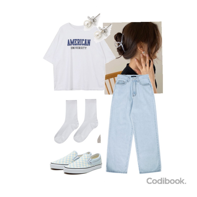 Zemma World Zem No.390 (earring),MIXXMIX 크레파스 골지 롱삭스,lavenir nori hair pin등을 매치한 코디
