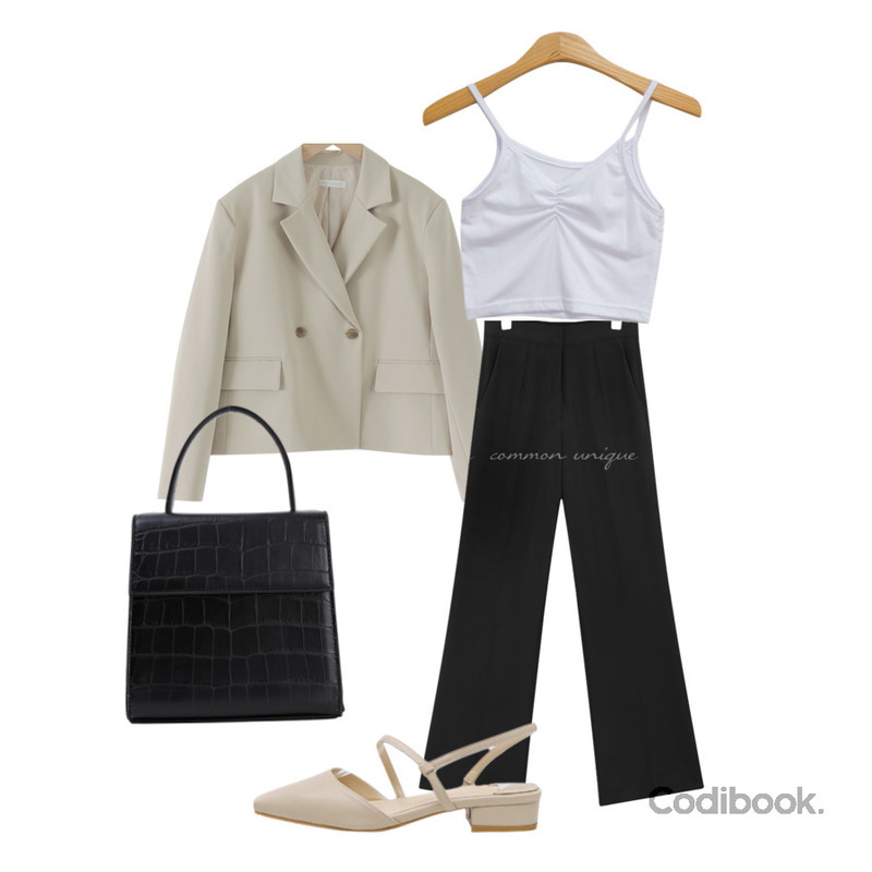 common unique LENIS COOL SEMI BOOTS SLACKS,somedayif 조슈아 애니멀 패턴 투웨이 토트 백,From Beginning 퍼퓸 더블크롭자켓 (3color)등을 매치한 코디