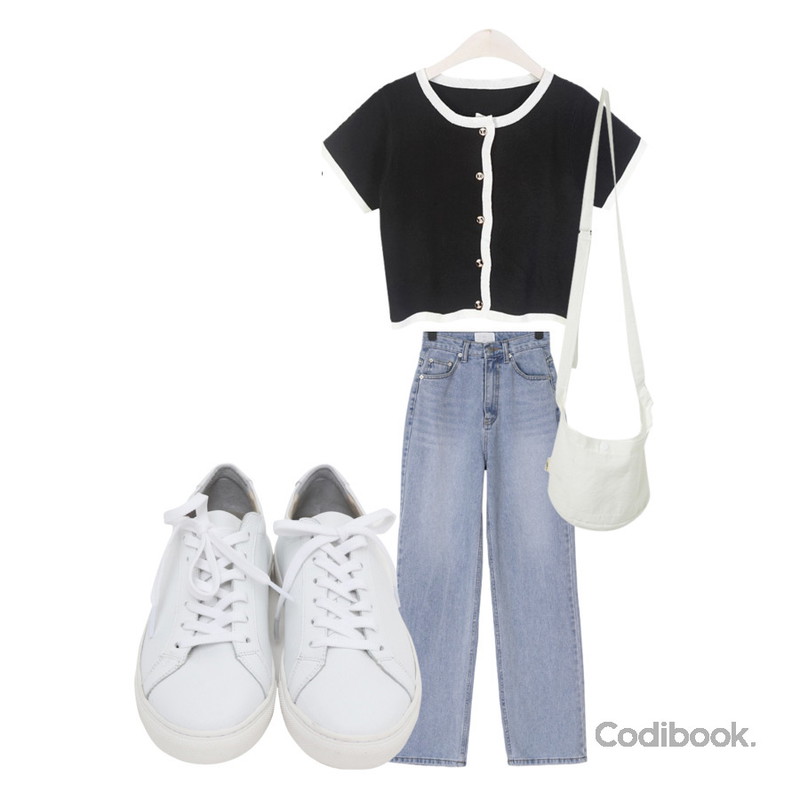 From Beginning Win real cowskin sneakers_H (size : 225,230,235,240,245,250),dangosister 기획 제나클래식CD(4c),From Beginning 데일리 미니크로스백 (4color)등을 매치한 코디