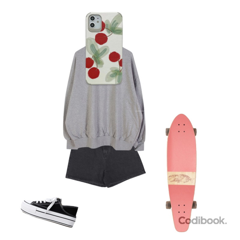 owler market 체리 유화 아이폰케이스,ITSHU 잇슈 2way 통굽 스니커즈뮬 블로퍼(3.0cm) 10909 ♡1차완판♡,dangosister 쮸리무지맨투맨T(3c) 커플아이템추천등을 매치한 코디