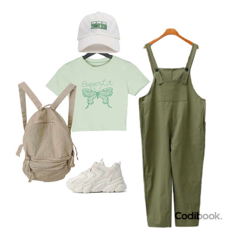 AFTERMONDAY natural washing backpack (2colors),ITSHU 잇슈 메쉬 통굽 반사광 스니커즈 운동화(6.5cm) 10900,somedayif 레터링 볼캡등을 매치한 코디