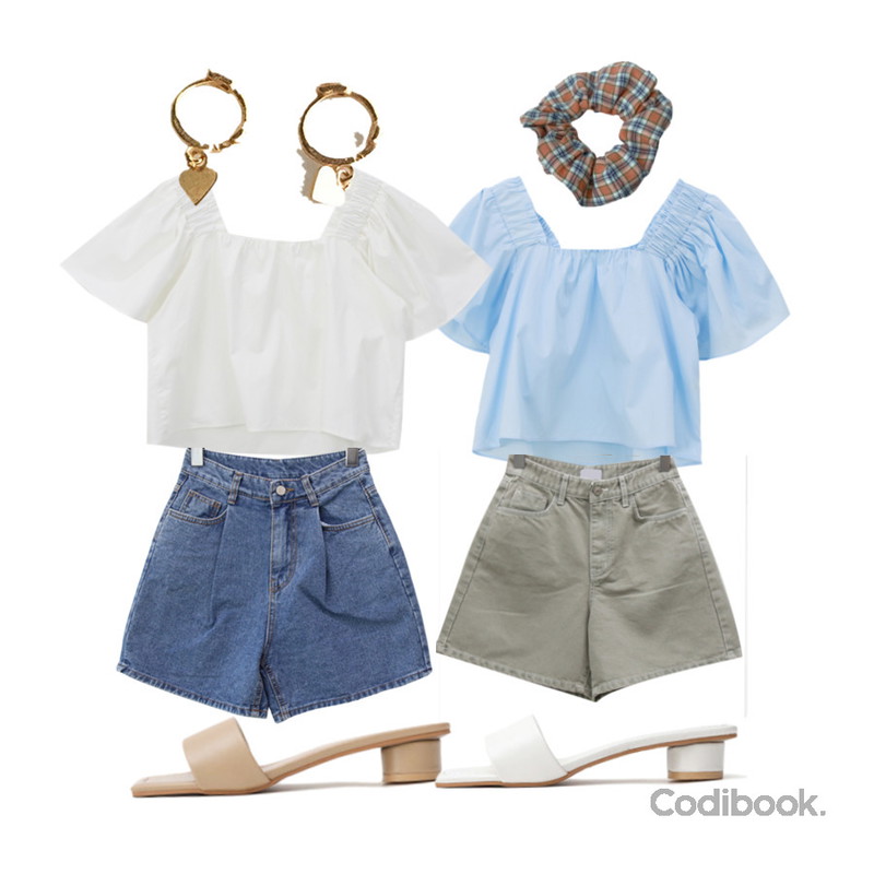 lavenir (silver925) mini point earring,wonderwonder 클루리스 하이틴 체크 곱창 헤어밴드,thanksmerry 핀턱 하이웨스트 3.5부 청반바지등을 매치한 코디
