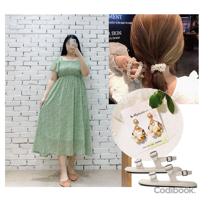 ITSHU 라운드 오버솔 더블 버클스트랩 슬링백 통굽샌들(2.7cm) 11006등을 매치한 코디