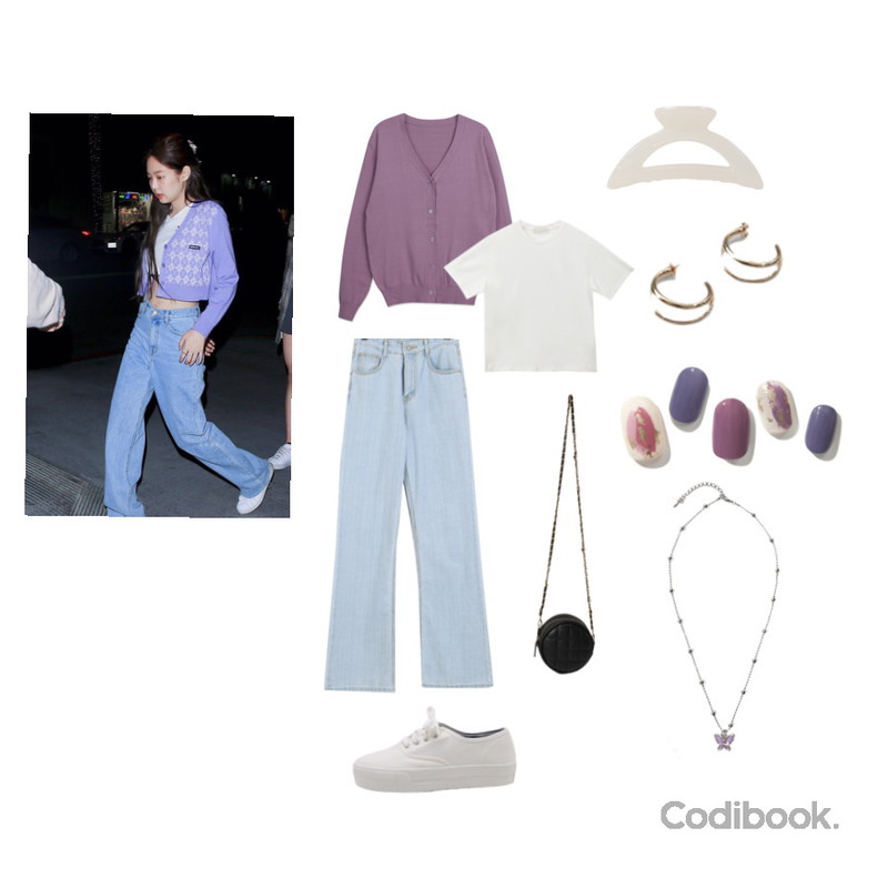 Zemma World Zem No.360 (earring),ENVYLOOK 아르떼,WONLOG 엘핀 바렛등을 매치한 코디