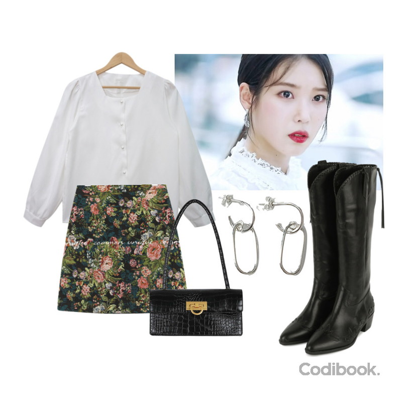 lavenir (silver925) crown earring,somedayif 브림 애니멀 패턴 스퀘어 토트 백,somedayif 프린지 웨스턴 롱 부츠등을 매치한 코디