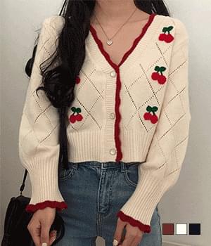 cherry wavy cardigan