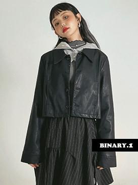 레더 헤이크 크롭자켓