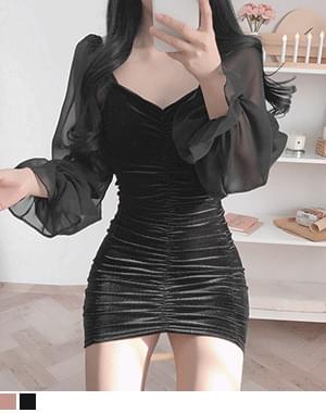 Non-nishering velvet sleeve see-through ops