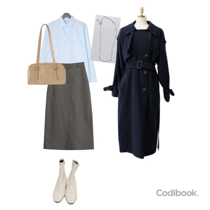 From Beginning Normal line soft boots_C (size : 225,230,235,240,245,250),lavenir (made lavenir) ball choker necklace,ENVYLOOK 어텀무드트렌치등을 매치한 코디