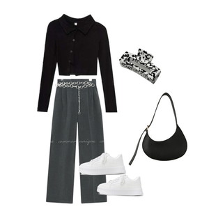 ノースリーブ,パンツ,スニーカー 코디