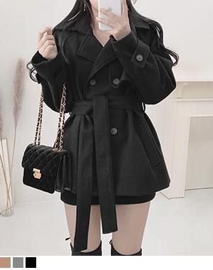 테라스 울 벨트 하프 숏 코트