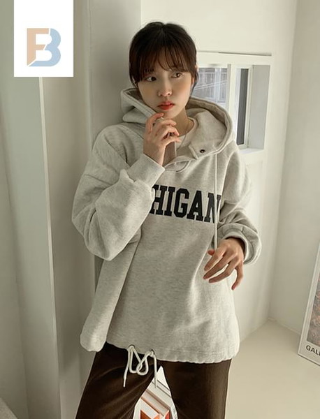 미시간 기모박시후드티 (2color)