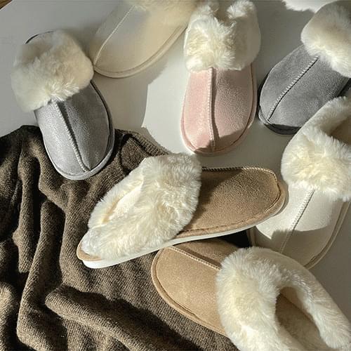 Eco Leather Fur Ugg Slippers 4color S#YW013