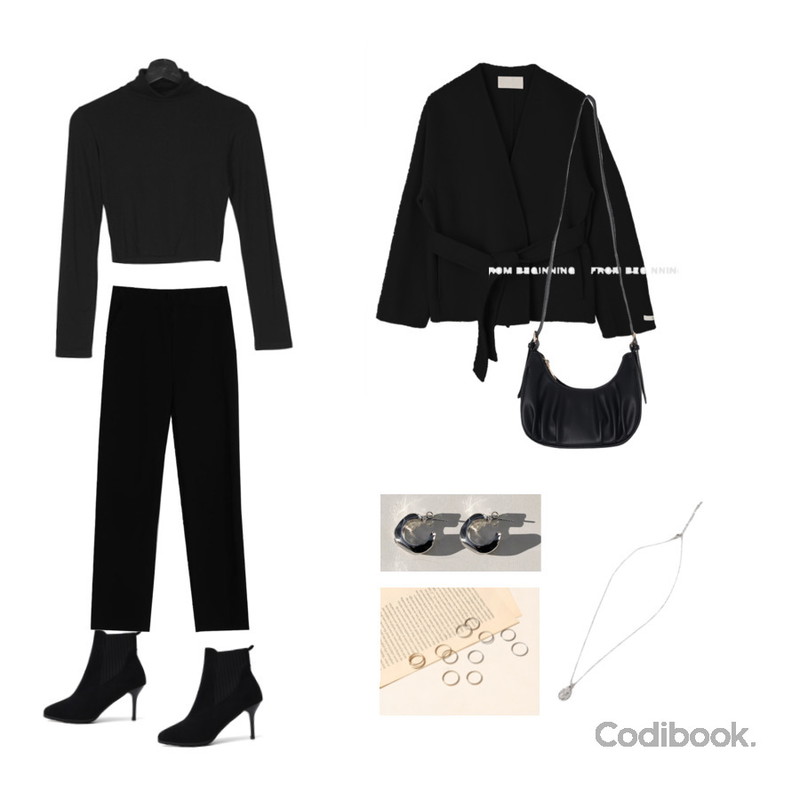 common unique THIN LAYERED RING 6 SET,From Beginning 엘리스 팬던트목걸이 (2color),common unique PERSIA BOLD RING EARRING등을 매치한 코디