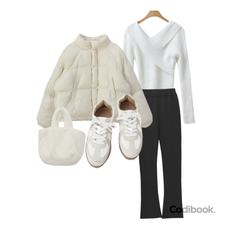 WONLOG 베어 백,AFTERMONDAY replica lace-up sneakers (2colors),ENVYLOOK 와이랩니트등을 매치한 코디