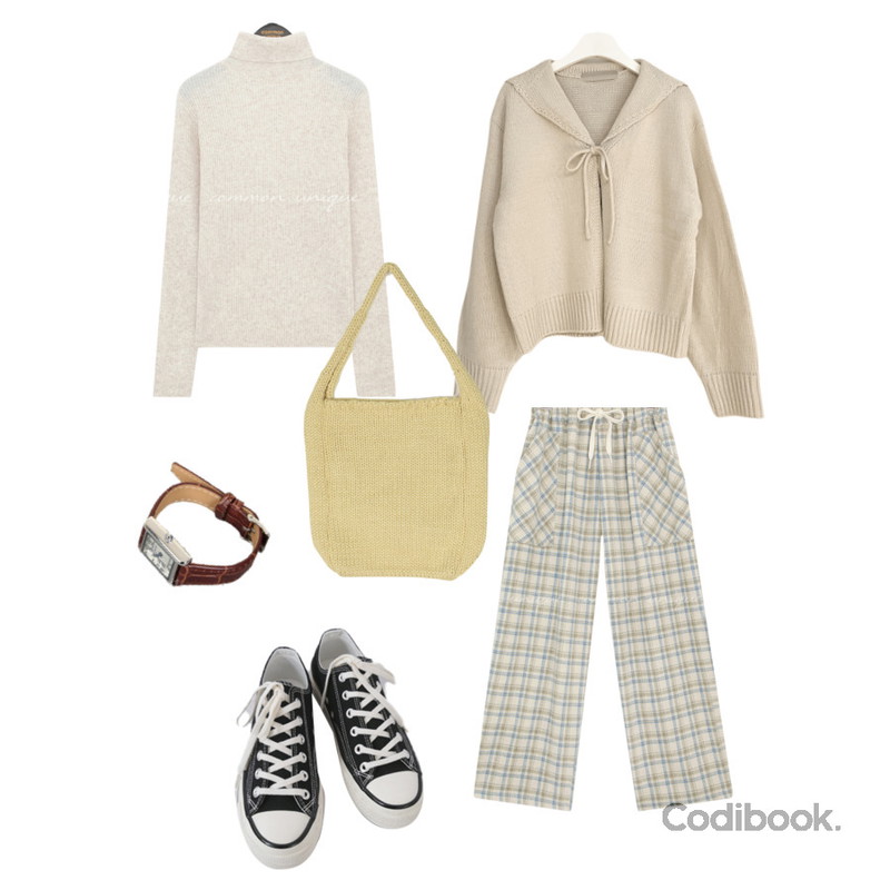 AFTERMONDAY basic casual color sneakers (10colors),Zemma World Tank-Solo (watch),Dang2girl 데이밴 미니 니트 숄더백등을 매치한 코디