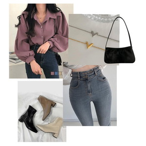 boots,blouses,jeans 코디