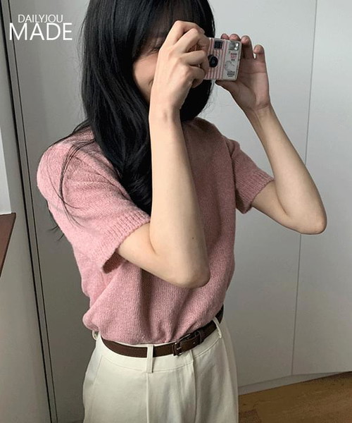 Churros Round Short Sleeve Knitwear - 8 color