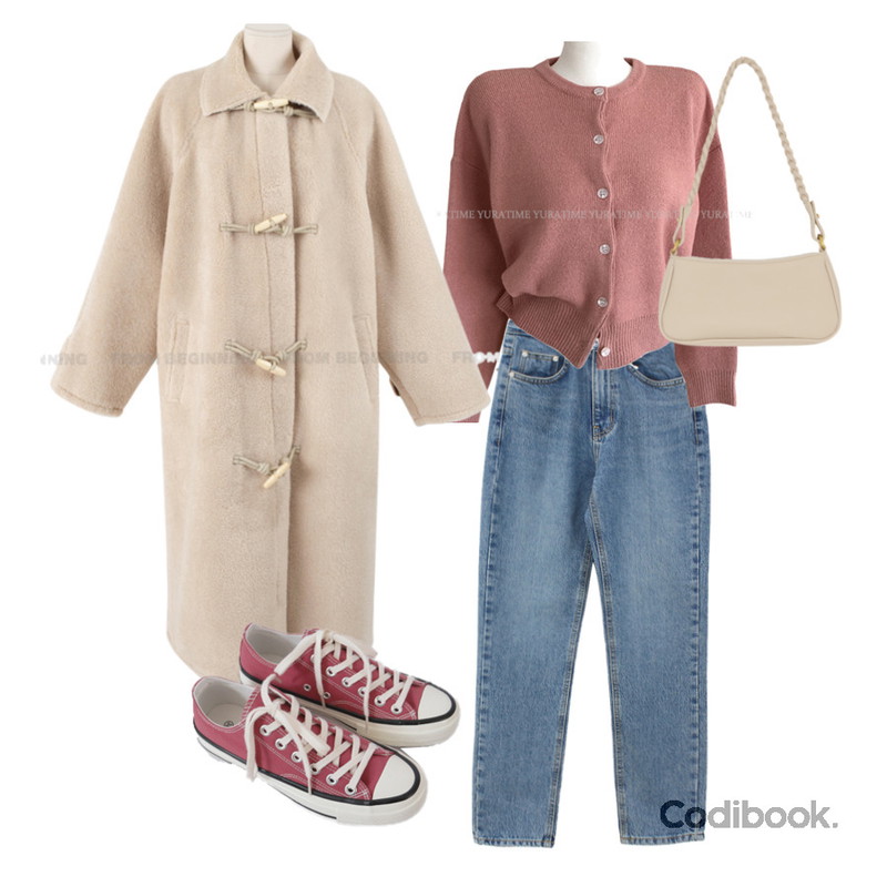 AFTERMONDAY basic casual color sneakers (10colors),common unique TENY 2 WAY TWIST MINI SHOULDER BAG,From Beginning 오즈 덤블떡볶이코트 (2color)등을 매치한 코디
