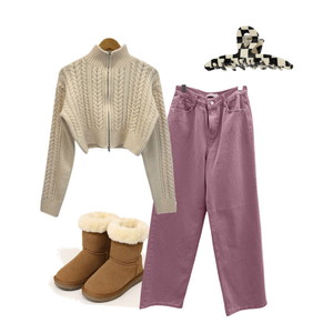 Outfit,Laidback,Unique,Pink,Codibook,룩북,부츠,핑크바지 코디