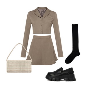 Outfit,Cool,Neutral,자켓,세트,룩북,트위드 코디