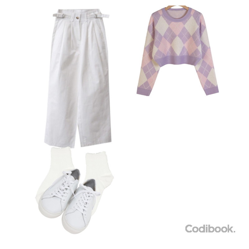 common unique COMEN DAILY GOLGI SOCKS,From Beginning Win real cowskin sneakers_H (size : 225,230,235,240,245,250),ENVYLOOK 비죠코튼팬츠등을 매치한 코디